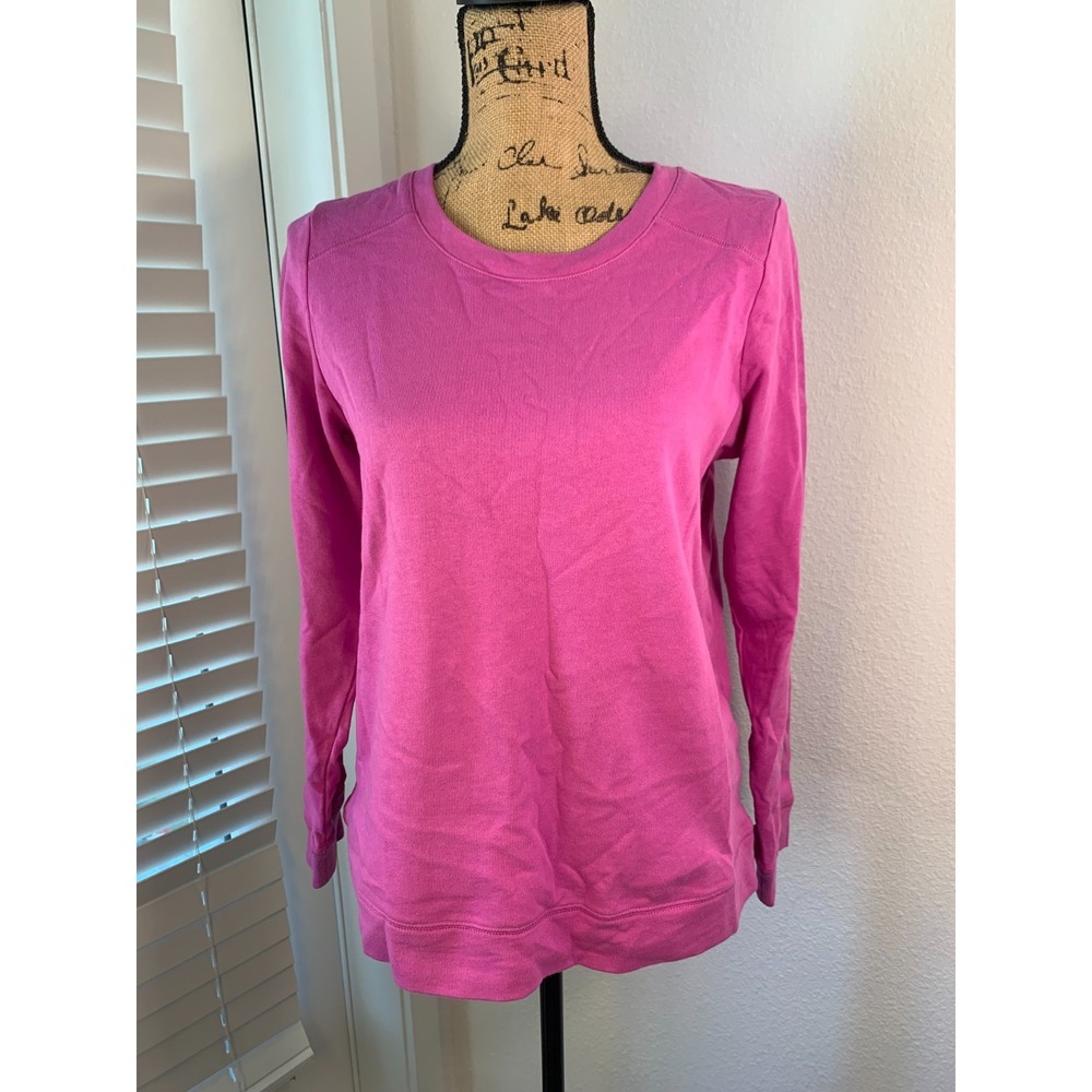 (L-303) AnyBody French Terry Crewneck Sweatshirt Wild Orchid XS Pink NWT QVC - Picture 2 of 10